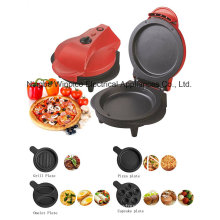 Mini Electric Pizza Maker with Detachable Grill, Pizza, Omelet, Cupcake Plates